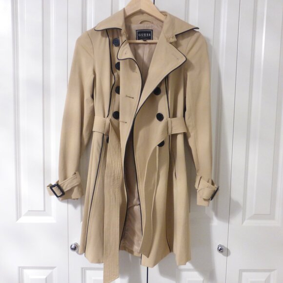 GUESS tan trench coat with removable belt - Picture 13 of 14